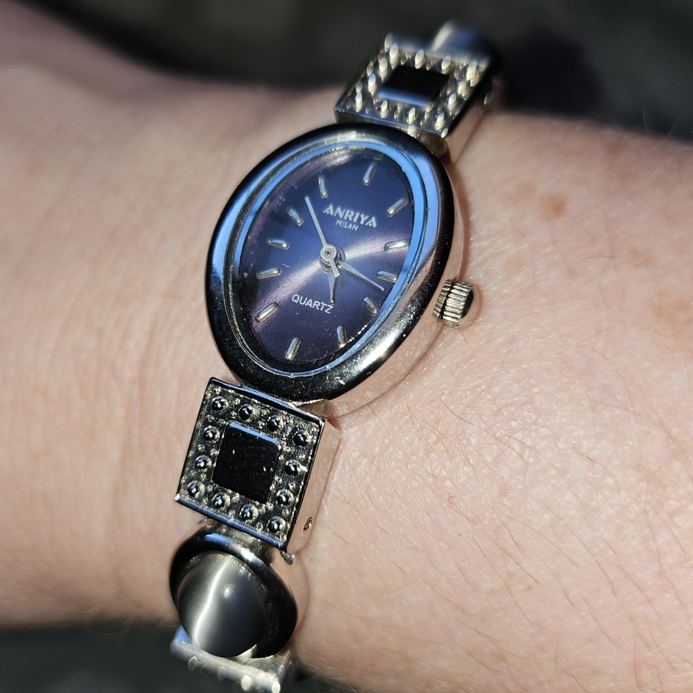Silver and Black Women's Watch